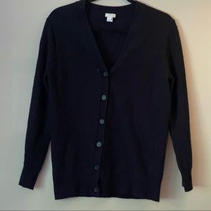 J. Crew black wool/cotton-blend cardigan